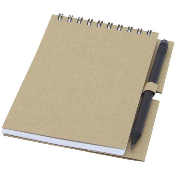 Notitieboekje van gerecycled papier met potlood 