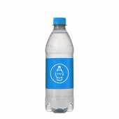 bronwater in 100% gereycleerd plastic (RPET) flesje 500ml met lichtblauwe 2193 draaidop