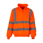 Fluo 1/4 Zip Sweat Shirt - Fluo Orange - 3XL
