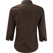 Ladies' 3/4 Sleeve Easy Care Fitted Shirt Chocolate XL