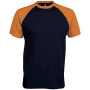 Baseball - Tweekleurig T-shirt Navy / Orange L