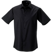 Men's Short Sleeve Easy Care Fitted Shirt Black XL