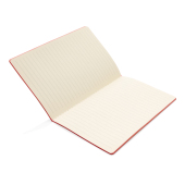 Softcover PU notitieboek met gekleurde accent rand, rood