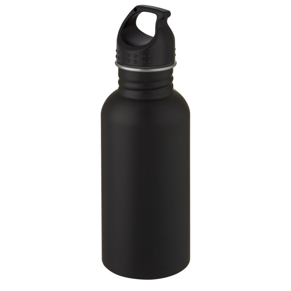 Luca 500 ml stainless steel water bottle - Solid black