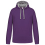 Hooded sweater met contrasterde capuchon Purple / Oxford Grey M