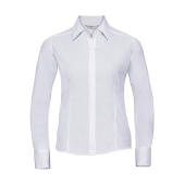 Ladies' LS Fitted Poplin Shirt - White