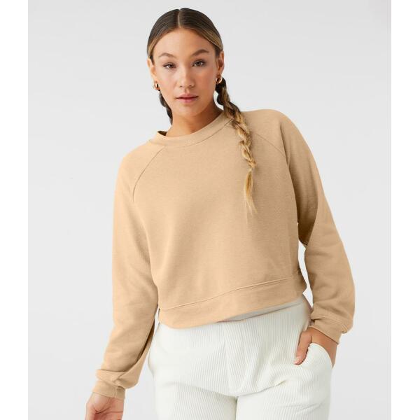 Bella Ladies Raglan Cropped Pullover Sweatshirt