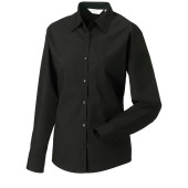 Ladies' Ls Polycotton Poplin Shirt Black XS