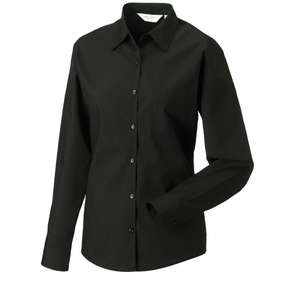 Ladies' Ls Polycotton Poplin Shirt Black S