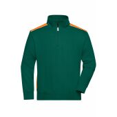 Workwear Half-Zip Sweat - COLOR - - dark-green/orange - XS