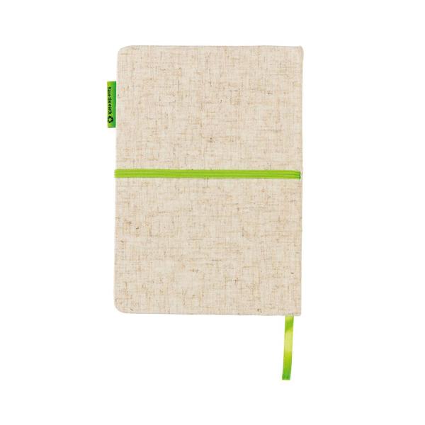 A5 jute katoen notitieboek, groen