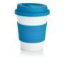 PLA koffiemok, blauw, wit