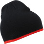 Beanie with Contrasting Border zwart/rood