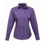 Ladies Long Sleeve Poplin Blouse, Purple, 14, Premier