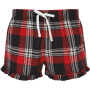 Women's Tartan Frill Lounge Shorts Red / Navy Check XS