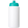 Baseline® Plus grip 500 ml sports lid sport bottle - White/Aqua