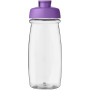 H2O Active® Pulse 600 ml sportfles met flipcapdeksel - Transparant/Paars