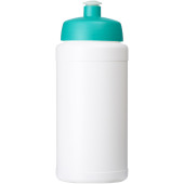 Baseline® Plus 500 ml drinkfles met sportdeksel - Wit/Aqua
