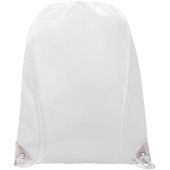 Oriole rugzak met trekkoordsluiting met gekleurde hoeken 5L - Wit/Rood