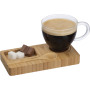 Koffie/ Thee setje met een bamboe serveerplankje en bamboe lepel