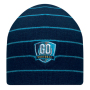 Double layer beanie with coloured stripes