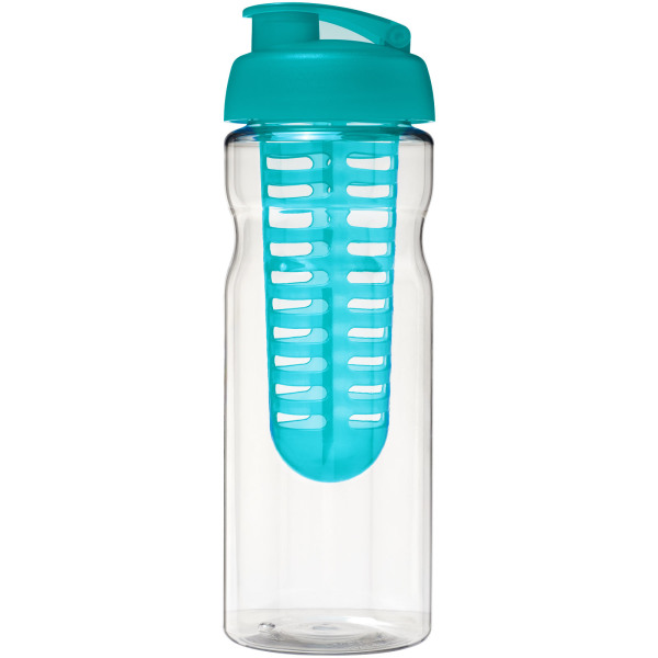 H2O Active® Base 650 ml flip lid sport bottle & infuser - Transparent/Aqua blue
