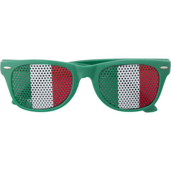 Plexiglas zonnebril met landen vlag Lexi groen/wit