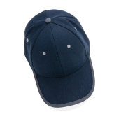 Impact AWARE™ børstet rcotton 6 panel kontrast cap 280gr, marine blå