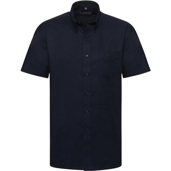 Men's Short Sleeve Easy Care Oxford Shirt Bright Navy 6XL