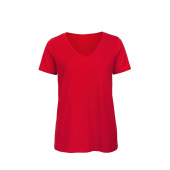 Organic Cotton Inspire V-neck T-shirt / Woman Red S