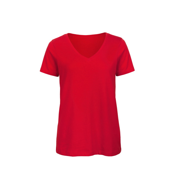 Organic Cotton Inspire V-neck T-shirt / Woman Red S