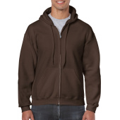 Gildan Sweater Hooded Full Zip HeavyBlend for him Dark Chocolate S