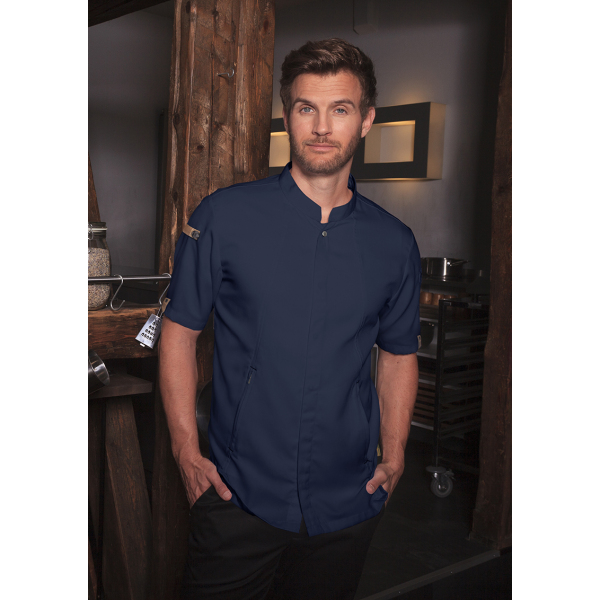 Short-Sleeve Chef Jacket Green-Generation, from Sustainable Material , 72% GRS Certified Recycled Polyester / 28% Conventional Cotton