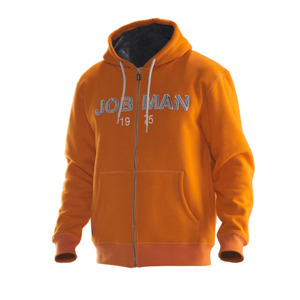 Jobman 5154 Vintage hoodie lined oranje/grijs s