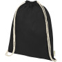 Orissa 140 g/m² GOTS organic cotton drawstring backpack 5L - Solid black