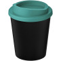 Americano® Espresso Eco 250 ml recycled tumbler - Solid black/Aqua blue