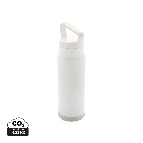 Leakproof vacuum on-the-go bottle with handle, white