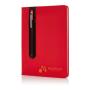 Standaard hardcover PU A5 notitieboek met stylus pen, rood