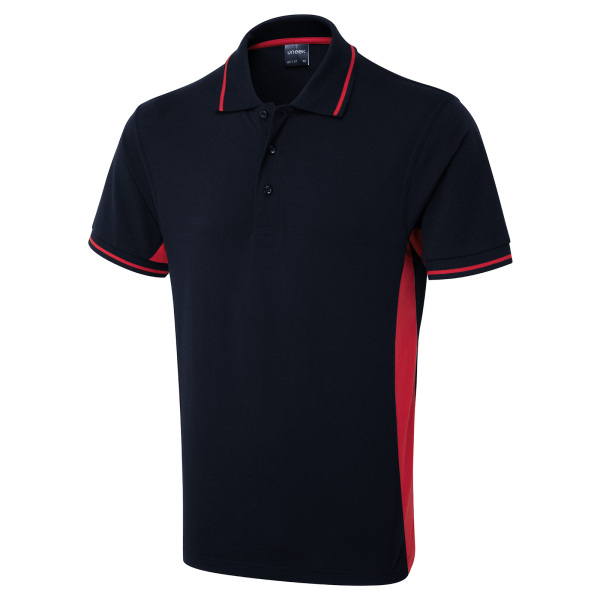 Two Tone Polo Shirt - XL - Navy/Red