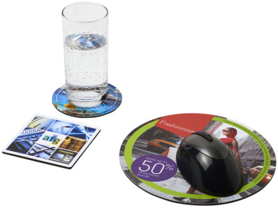 Q-Mat® driedelige combiset van muismat en onderzetter 4 Q-Mat® driedelige combiset van muismat en onderzetter 4
