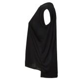 Bella Ladies Flowy Rolled Cuff Muscle T-Shirt, Black, L, Bella+Canvas