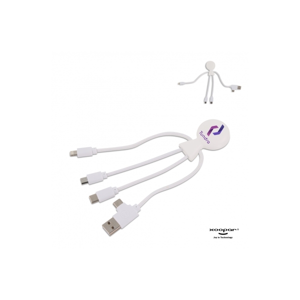2099 | Xoopar Mr. Bio Smart Charging cable with NFC - Wit