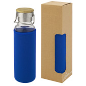 Thor 660 ml glasflaska med neoprenfodal - Blå