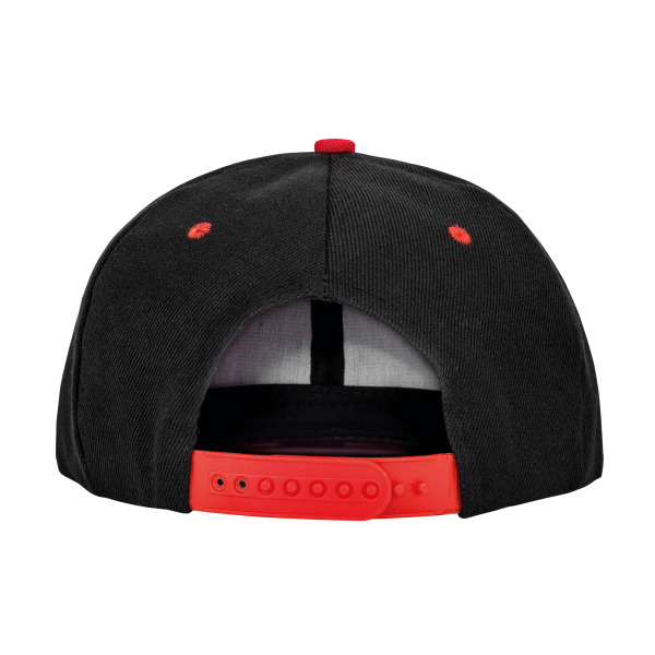 Bronx Original Flat Peak Snapback Dual Colour Cap Black / Red One Size
