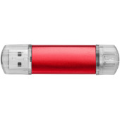 Aluminium On-the-Go (OTG) USB-stick - Rood - 1GB