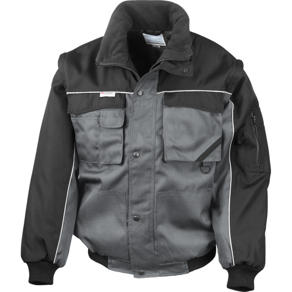 Heavy Duty Removable Sleeve Jacket Grey / Black L