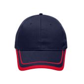 MB6501 6 Panel Piping Cap navy/rood one size