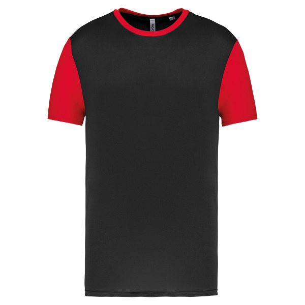 Tweekleurige jersey met korte mouwen voor kinderen Black / Sporty Red 12/14 jaar
