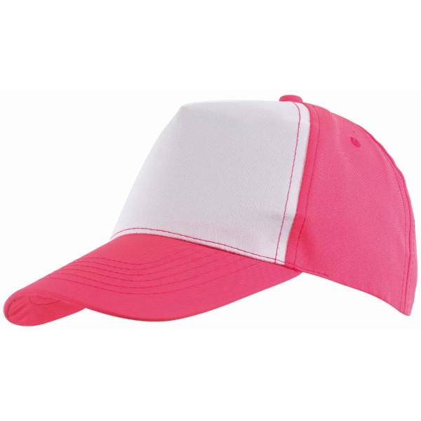 5-panel cap SHINY - pink, wit