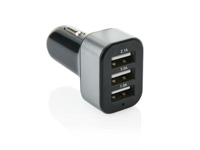 3.1A autolader met 3 USB poorten, zwart 3.1A autolader met 3 USB poorten, zwart